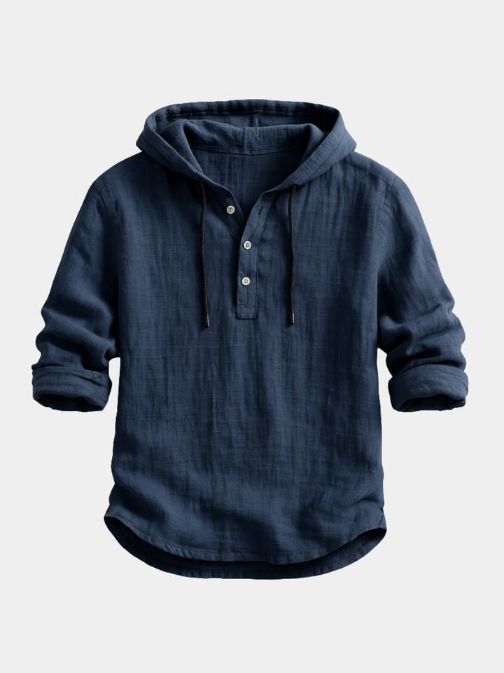 Delvaro | Herren Leinenhemd mit Kapuze und lässigem Stil