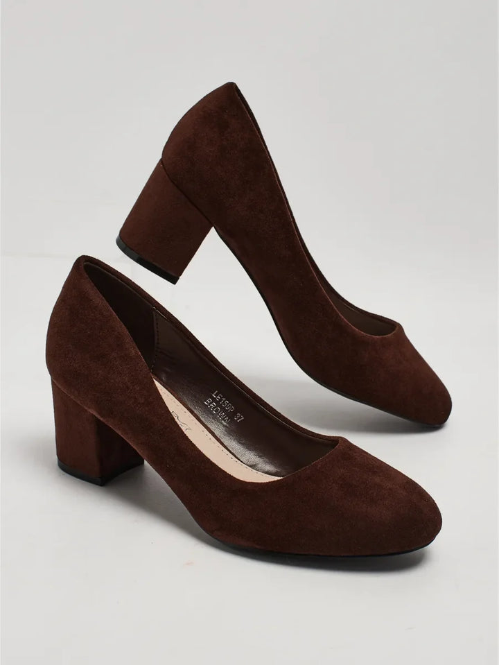 Remi | Pumps in Wildlederoptik mit Blockabsatz