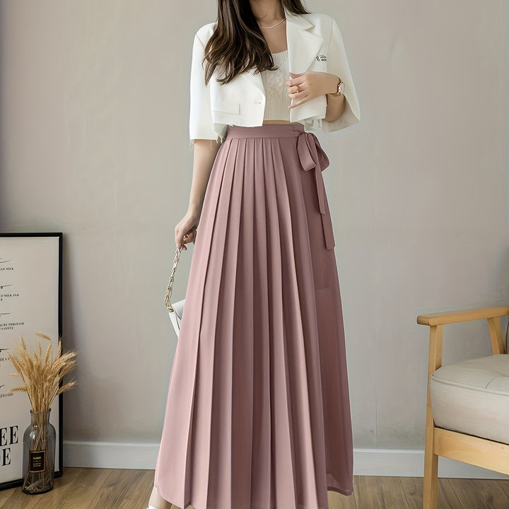 Caexine | Weit geschnittene Hose mit Falten und elegantem Schnitt