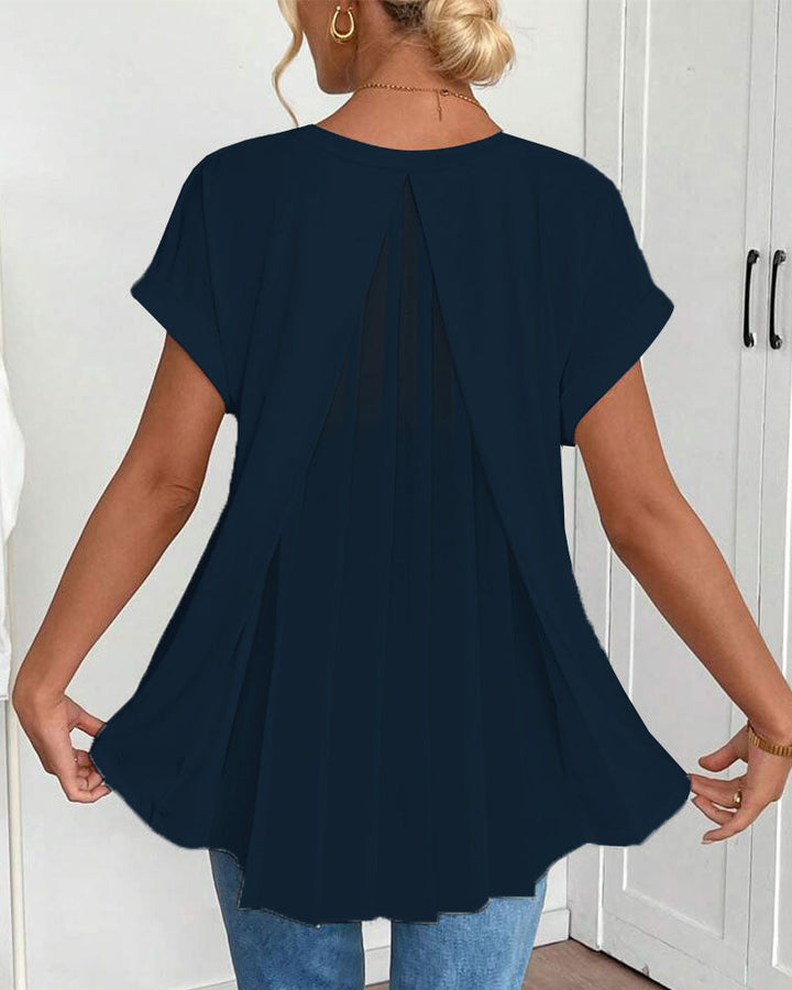 Ciela | Leichte plissierte Bluse mit fließendem Fall