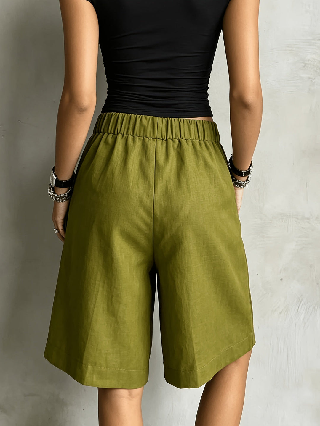 Cleo | Hochtaillierte Bermudas mit Kordelzug und Vintage-Casual-Stil