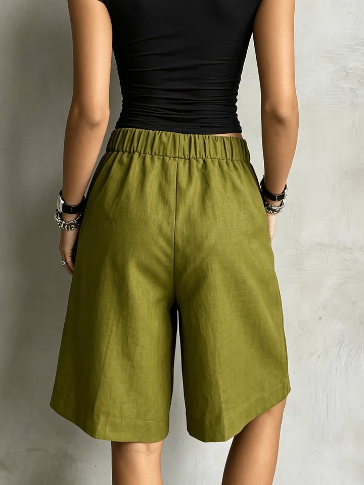 Cleo | Hochtaillierte Bermudas mit Kordelzug und Vintage-Casual-Stil