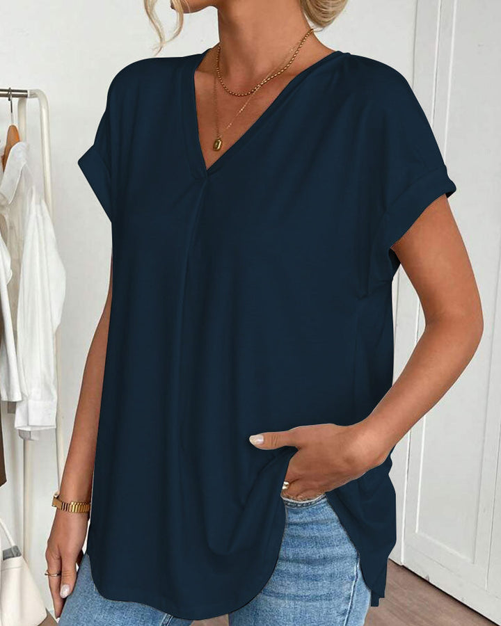 Ciela | Leichte plissierte Bluse mit fließendem Fall