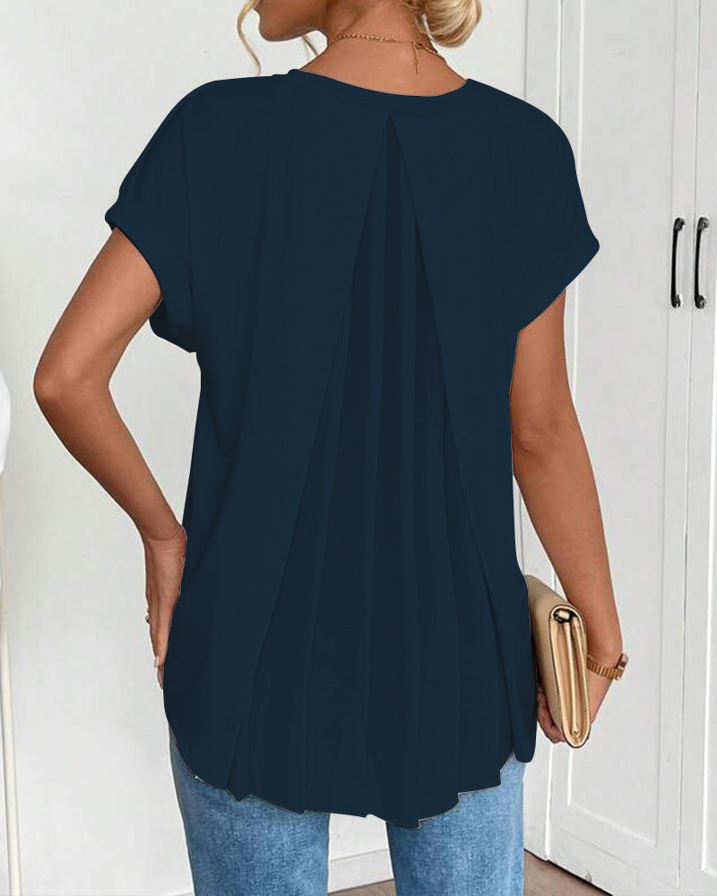 Ciela | Leichte plissierte Bluse mit fließendem Fall