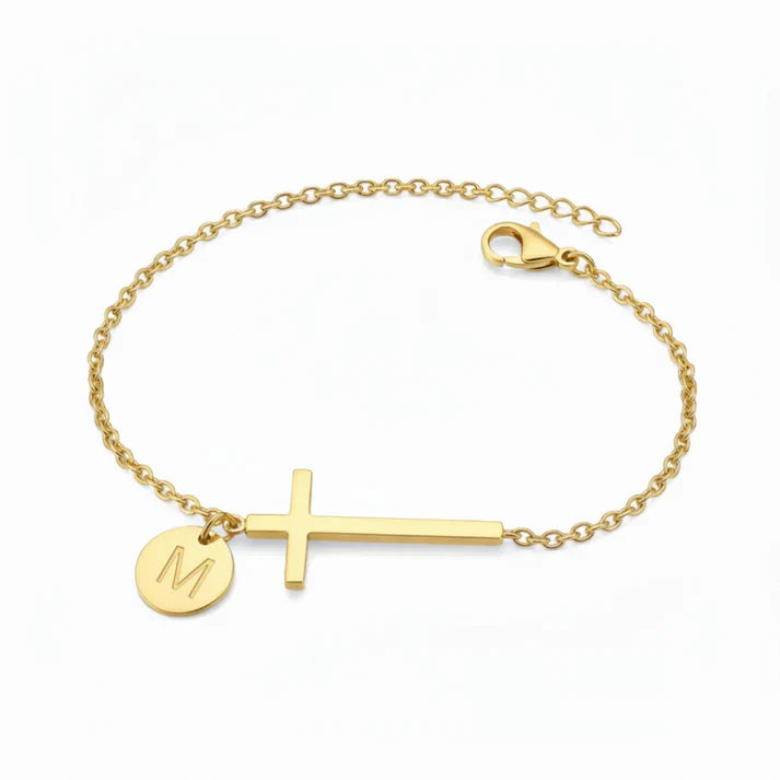 Elodryn | Personalisiertes Kreuz und Initialien Armband