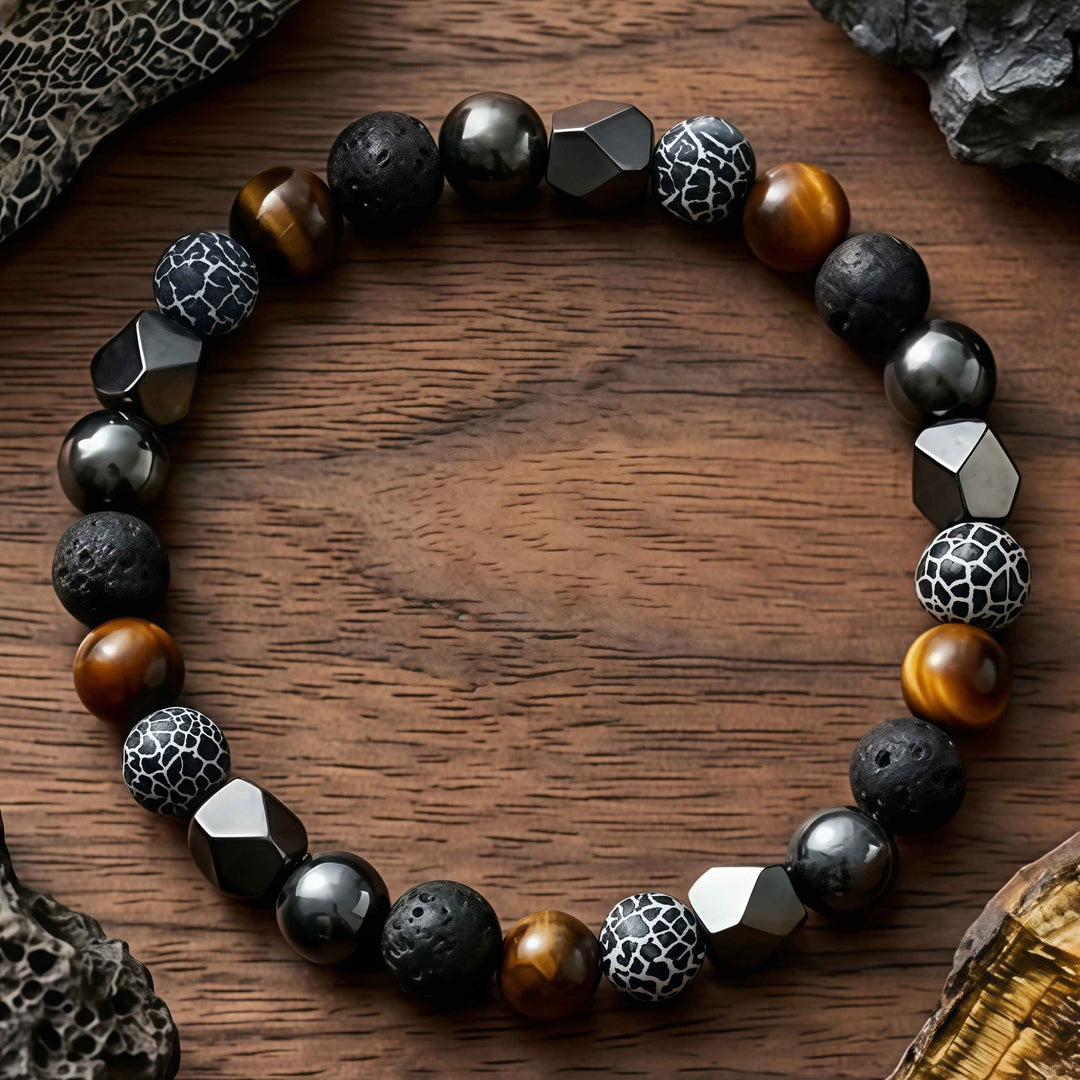 Korevane | Handgefertigtes Armband aus Naturstein und Hämatit für Männer