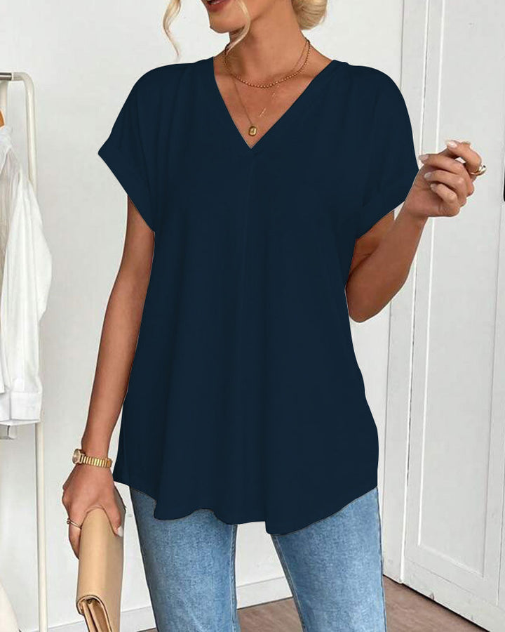 Ciela | Leichte plissierte Bluse mit fließendem Fall