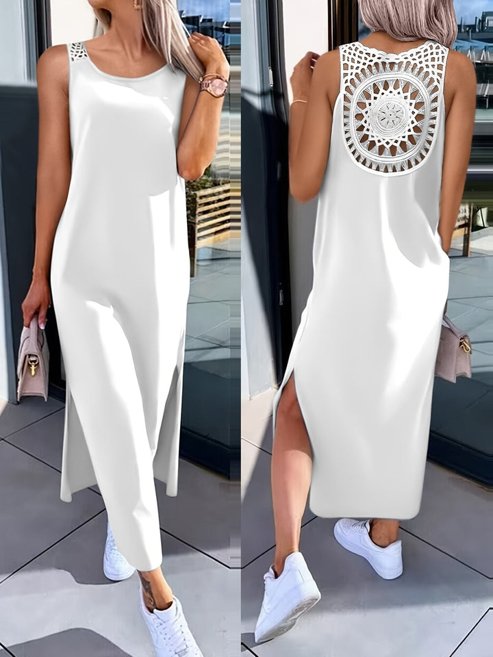 Umaira | Ärmelloses Kleid mit Spitze und freiem Rücken