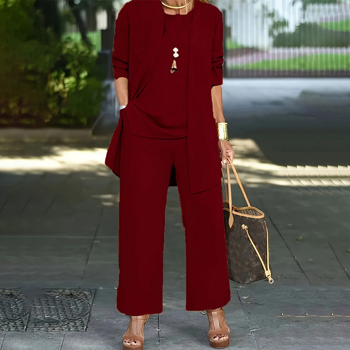 Orlisse | Minimalistisches 3-teiliges Weithosen-Outfit