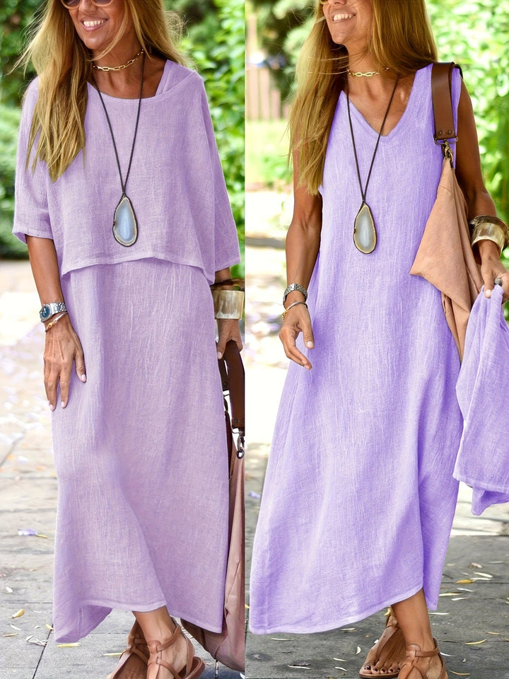 Eleanor | Sommerkleid-Set mit ärmellosem Oberteil und Kleid