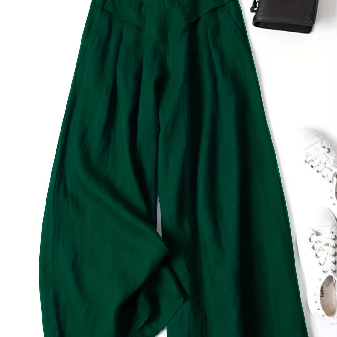 Brisae | Vintage-Style Leinen-Weitbein-Hosen