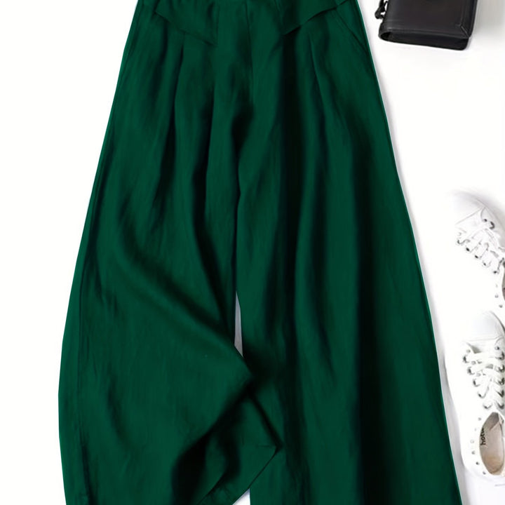 Brisae | Vintage-Style Leinen-Weitbein-Hosen