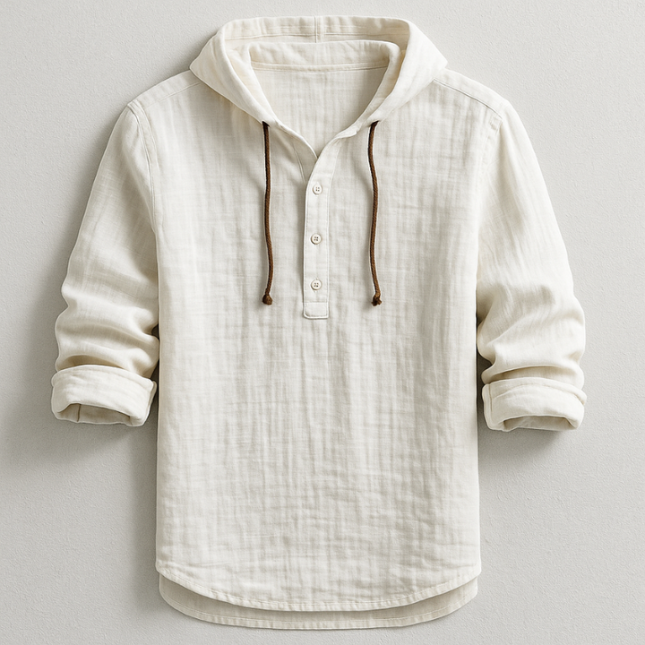 Delvaro | Herren Leinenhemd mit Kapuze und lässigem Stil