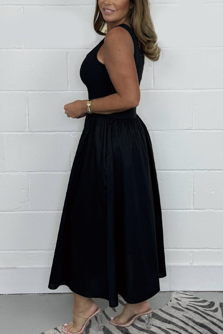 Jorellaia | Ärmelloses A-Linien-Kleid für Frauen mit elegantem quadratischen Ausschnitt