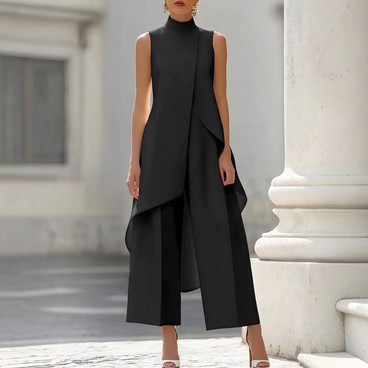 Anastasia | Eleganter ärmelloser Jumpsuit mit Stehkragen
