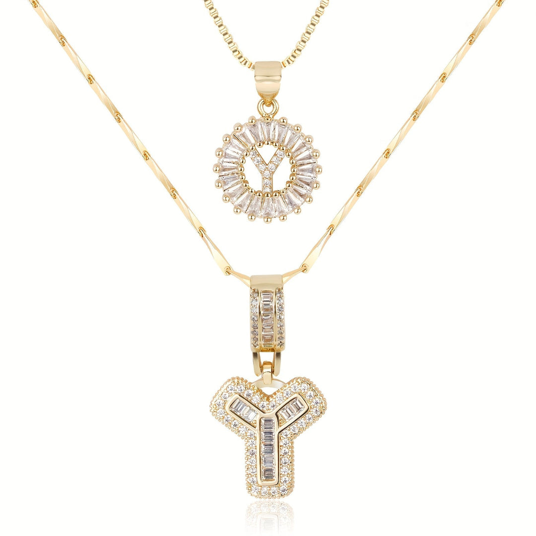 Primrose | Anfangsbuchstaben-Halsketten mit 14k Diamanten (2 Stück)