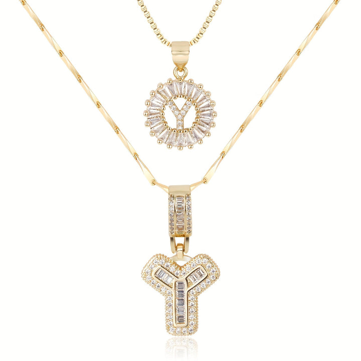 Primrose | Anfangsbuchstaben-Halsketten mit 14k Diamanten (2 Stück)