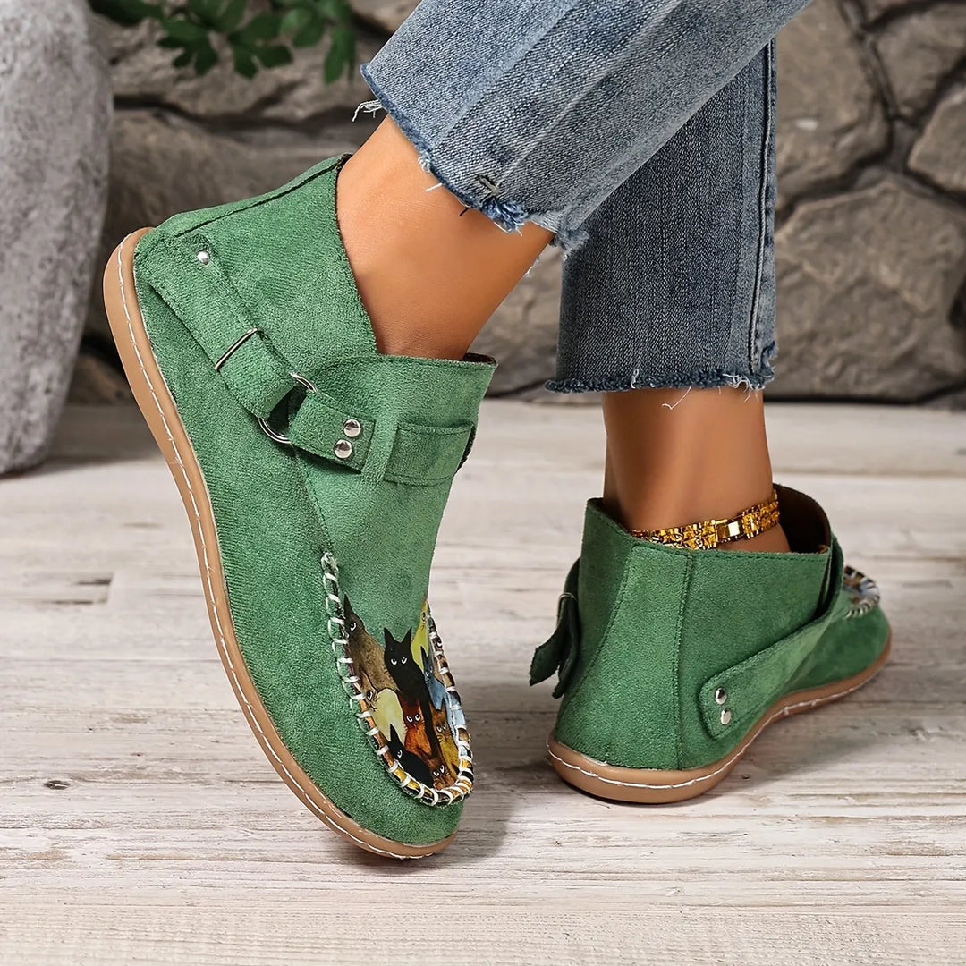 Stephanie | Slip-On-Schuhe mit Katzenmuster