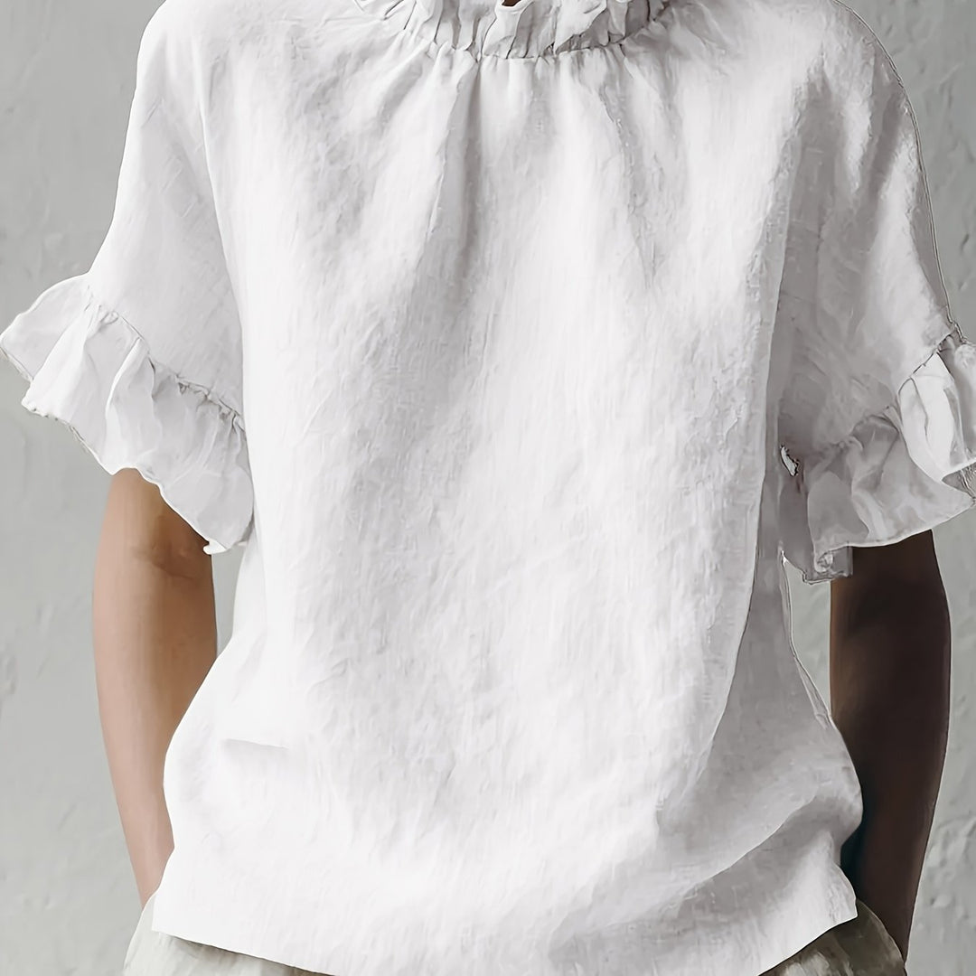 Yuna | Schlichte Casual-Bluse mit Elegantem Kragen