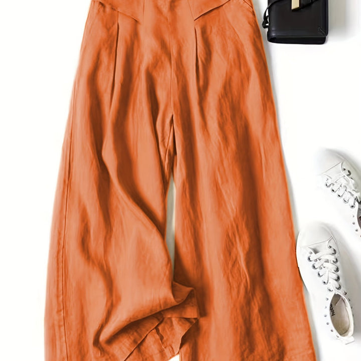 Brisae | Vintage-Style Leinen-Weitbein-Hosen