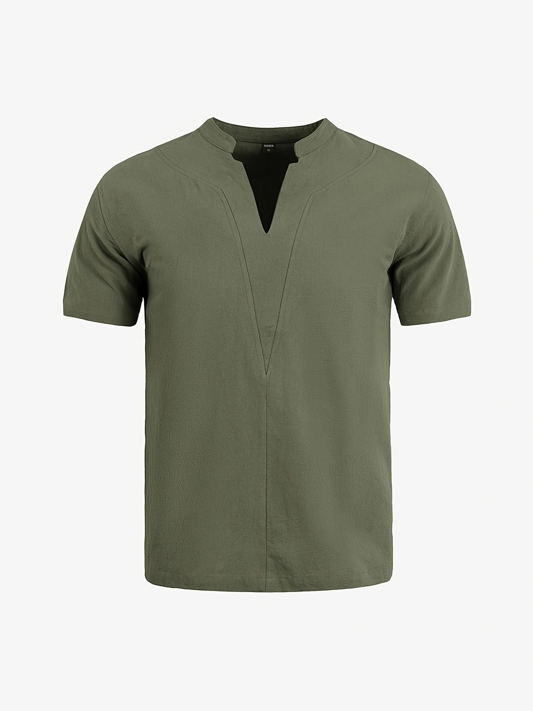 Grexric | Herren Leinenhemd mit Mao-Kragen und lockerer Passform