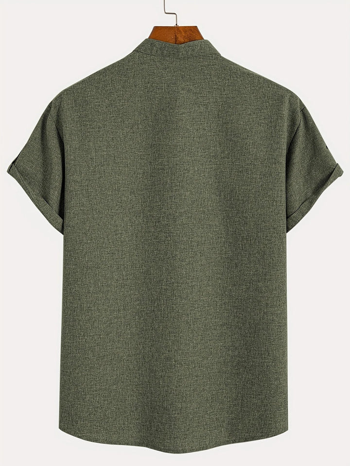 Hayes | Elegante Kurzarmbluse mit Stehkragen