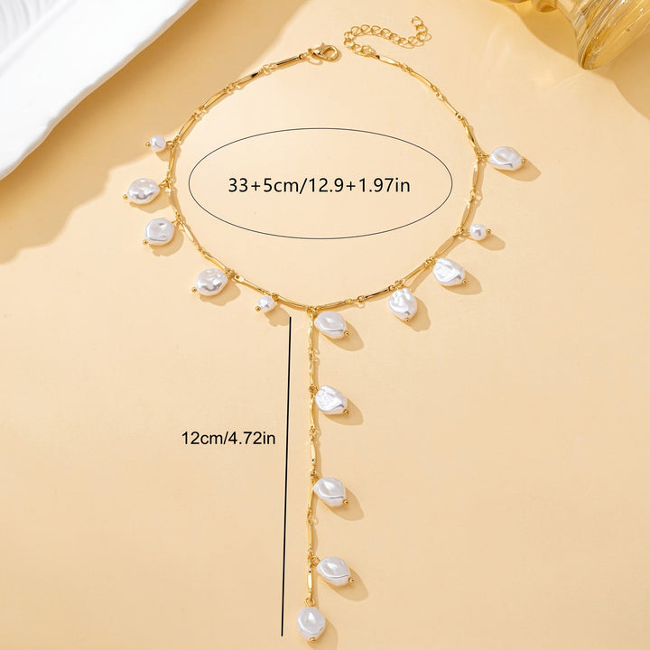 Hevoxe | Eleganter Y-förmiger Halsreifen mit Perlen und unregelmäßigem Design