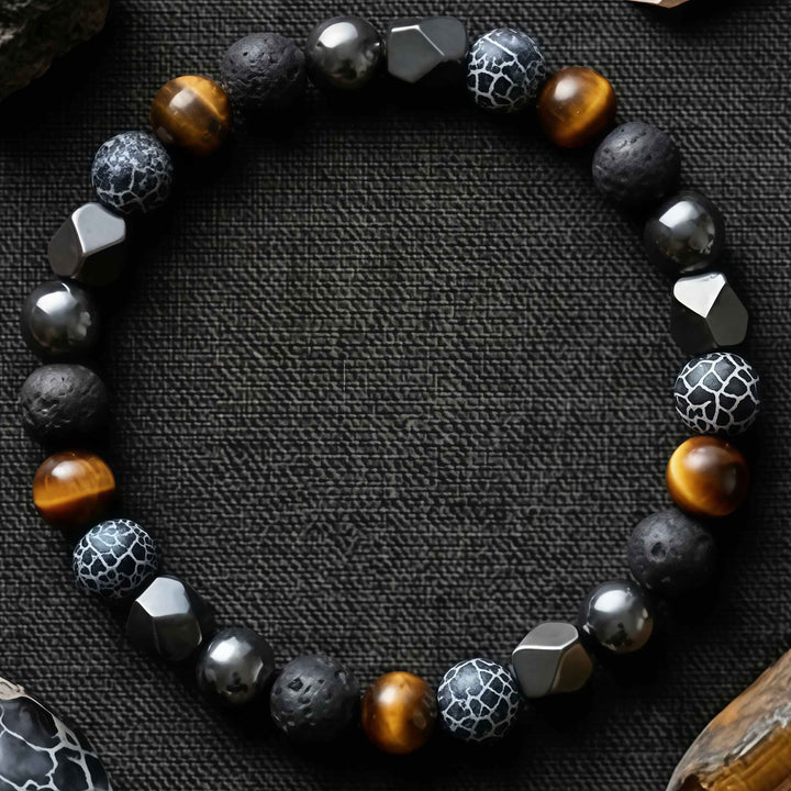 Korevane | Handgefertigtes Armband aus Naturstein und Hämatit für Männer