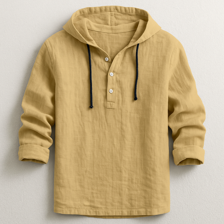 Delvaro | Herren Leinenhemd mit Kapuze und lässigem Stil