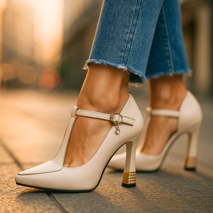 Carmen | High Heels mit T-Riemen und Gepolsterter Innensohle