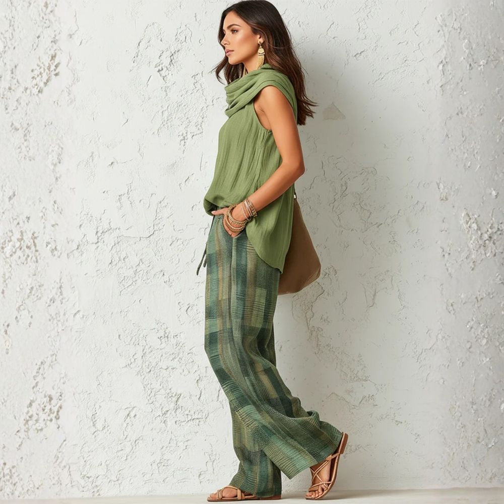 Rachel | Entspanntes zweiteiliges Set mit Karohose