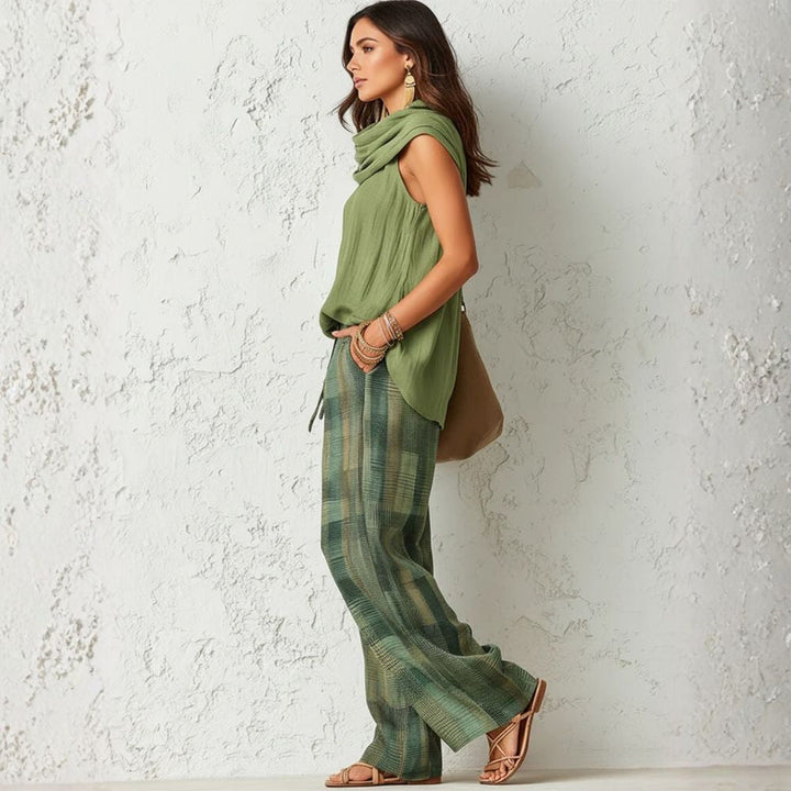Rachel | Entspanntes zweiteiliges Set mit Karohose