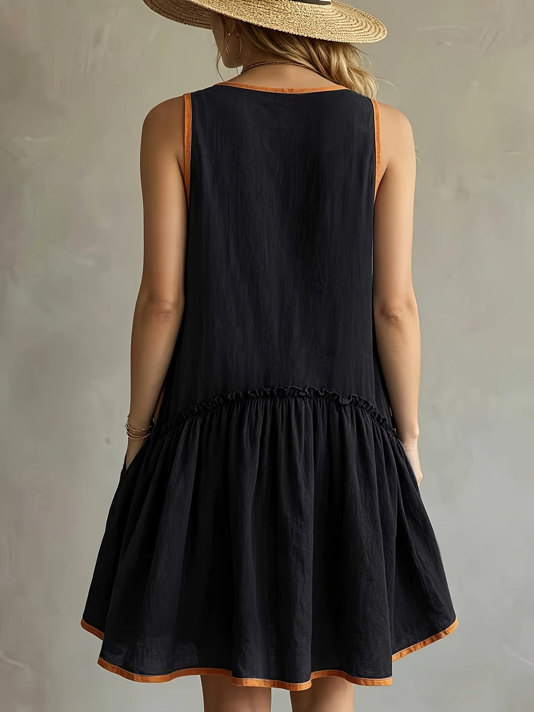 Camille | Ärmelloses Mini-Kleid mit Farbblock-Design und elegantem Vintage-Stil