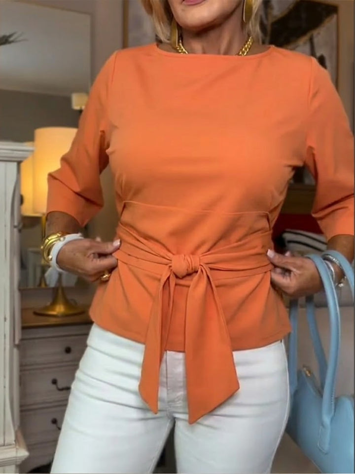 Darelle | Lockere Baumwollbluse für Frauen mit Bindedetail