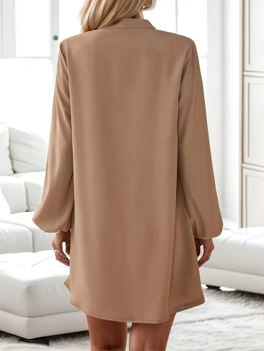 Faria | Elegantes Langarmkleid mit V-Ausschnitt