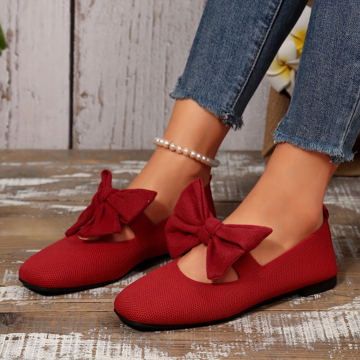 Neria | Atmungsaktive Flache Schuhe für Damen mit Dekorativem Schleifen