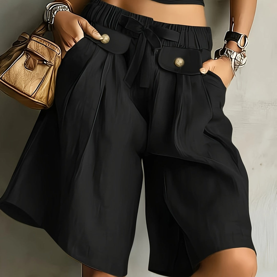 Cleo | Hochtaillierte Bermudas mit Kordelzug und Vintage-Casual-Stil