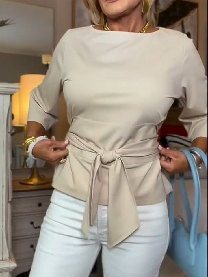 Darelle | Lockere Baumwollbluse für Frauen mit Bindedetail