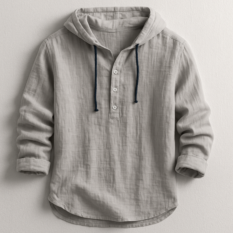 Delvaro | Herren Leinenhemd mit Kapuze und lässigem Stil