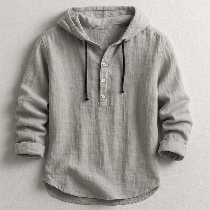 Delvaro | Herren Leinenhemd mit Kapuze und lässigem Stil