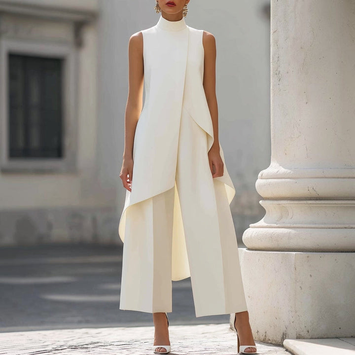 Anastasia | Eleganter ärmelloser Jumpsuit mit Stehkragen