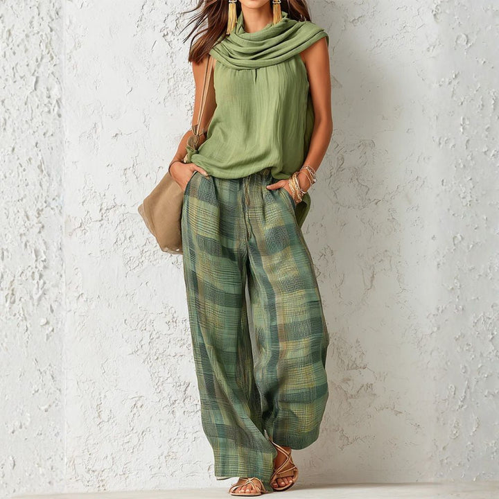 Rachel | Entspanntes zweiteiliges Set mit Karohose