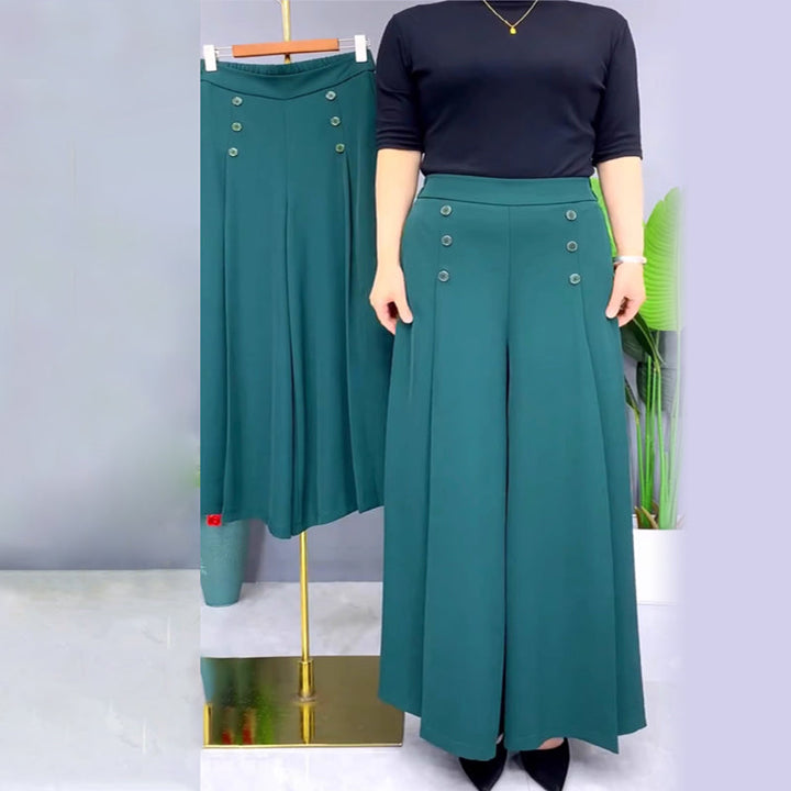 Nell | Elegante plissierte Hosen mit weitem Bein