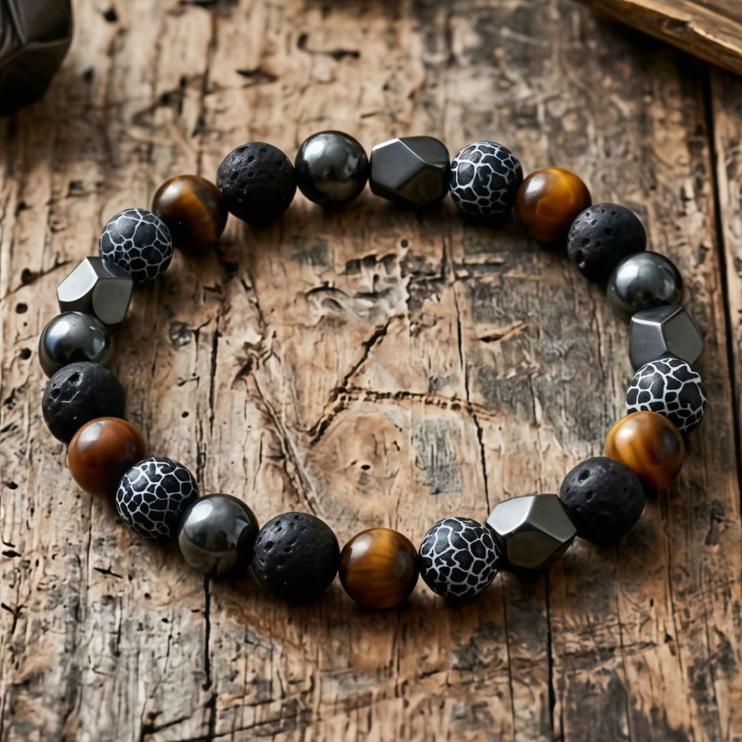 Korevane | Handgefertigtes Armband aus Naturstein und Hämatit für Männer