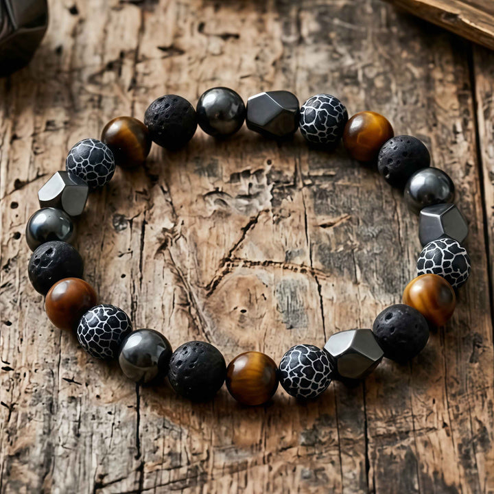 Korevane | Handgefertigtes Armband aus Naturstein und Hämatit für Männer