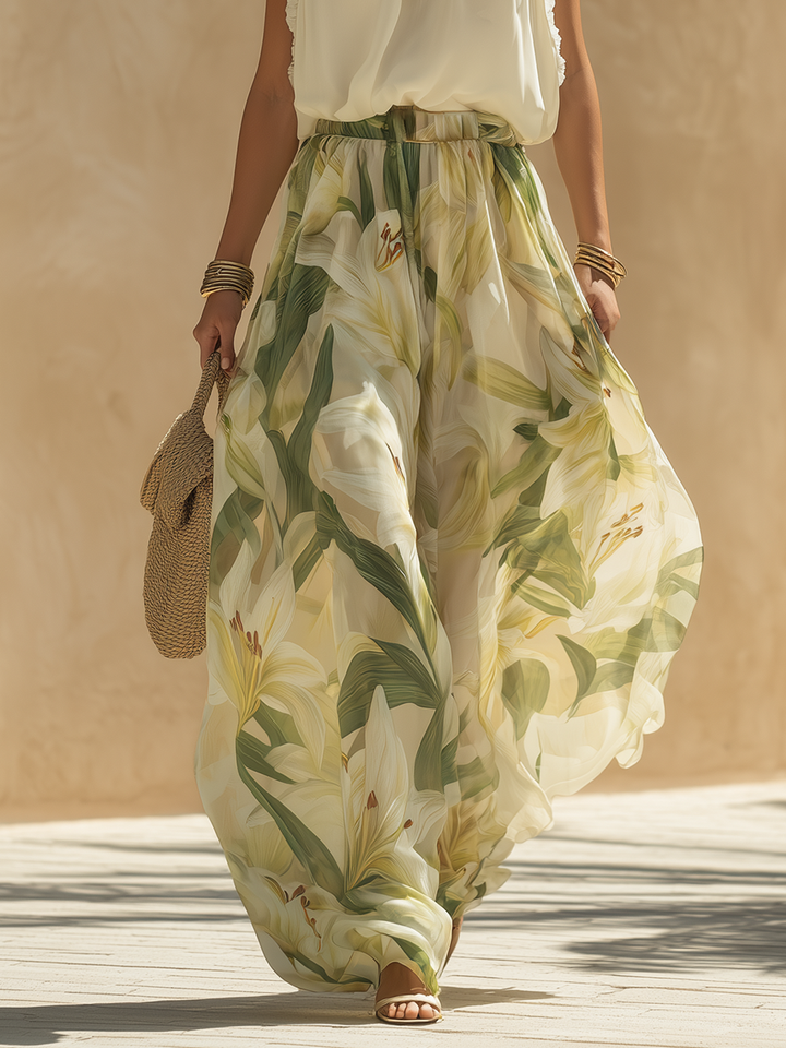 Maren | Elegantes Lila Bedrucktes Fluid-Set
