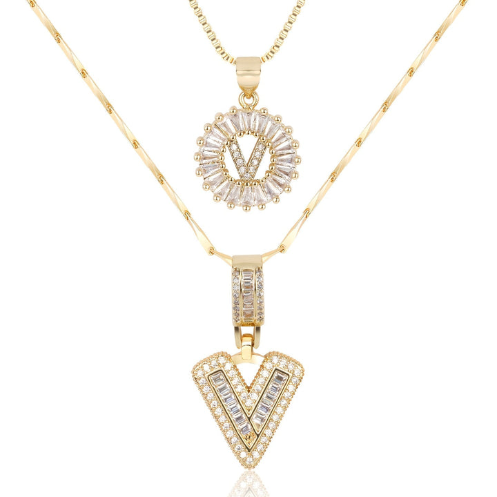 Primrose | Anfangsbuchstaben-Halsketten mit 14k Diamanten (2 Stück)