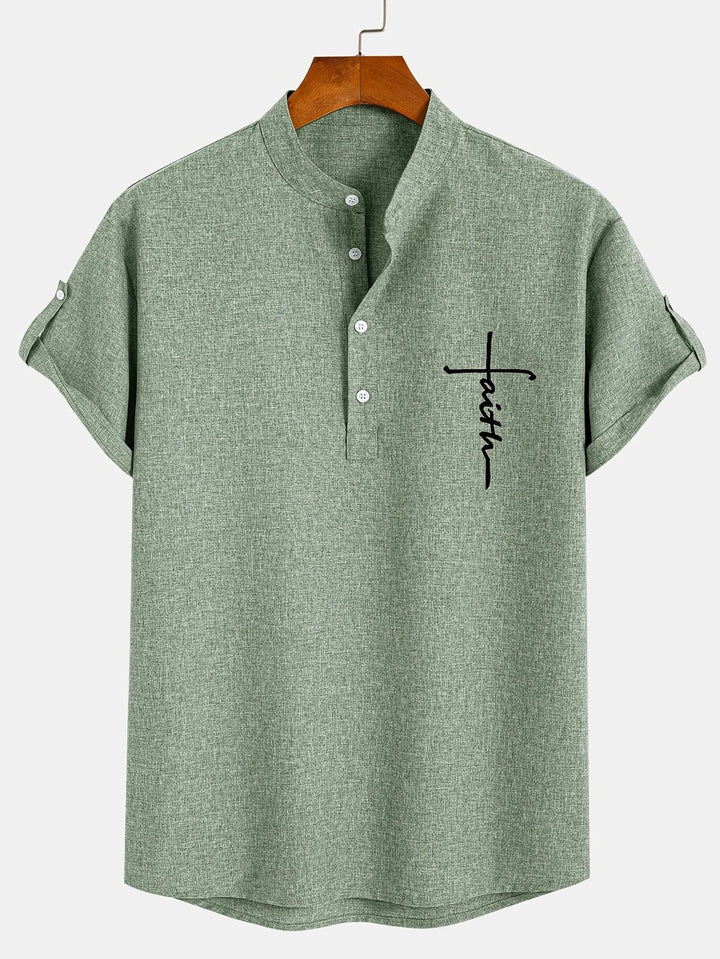 Hayes | Elegante Kurzarmbluse mit Stehkragen