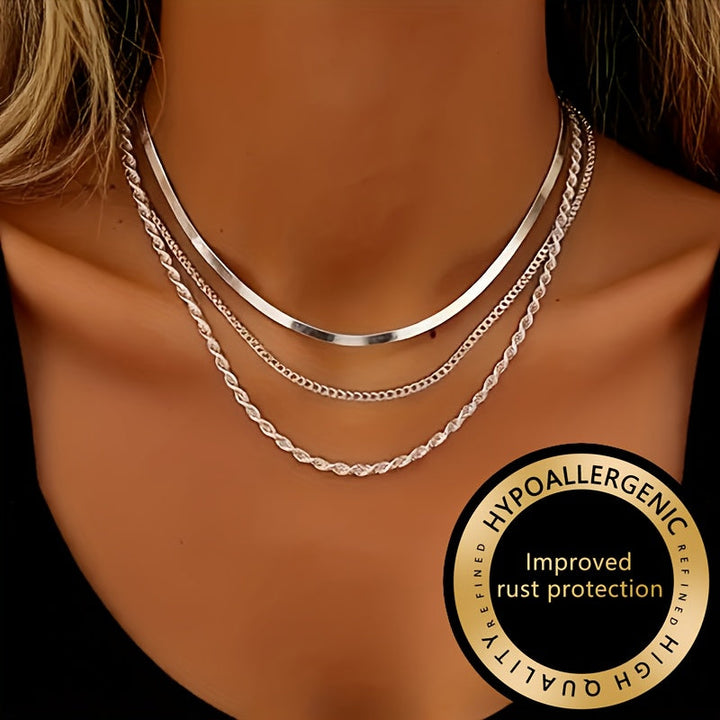 Winsley | Eleganter Dreilagiger Kragen mit Goldfinish