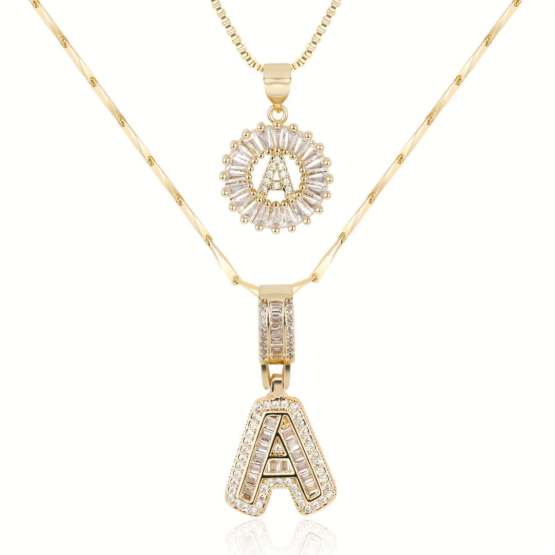 Primrose | Anfangsbuchstaben-Halsketten mit 14k Diamanten (2 Stück)